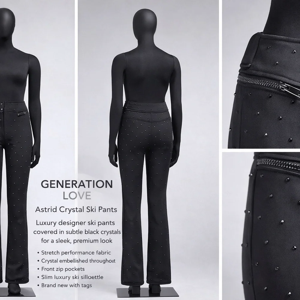 Generation Love Black Crystal-Embellished Flare Jeans - Picture 3 of 3